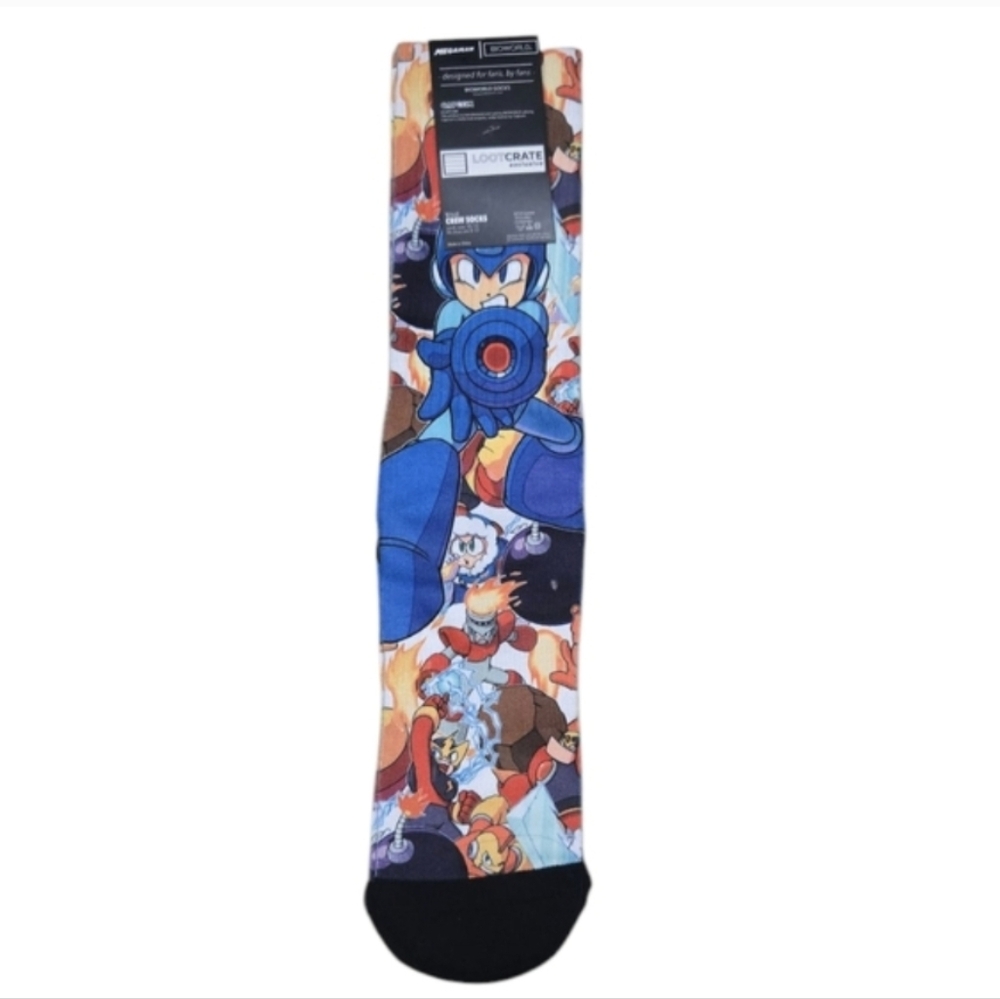 ❤️2/$12 NEW Megaman Crew Socks Loot Crate Exclusive Bioworld Size 10-13